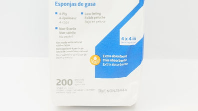 Medline NON25444 Non-Woven Gauze Sponges 4inch x 4inch 4-ply - Pack of 200